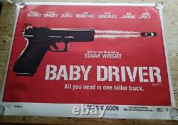 Baby Driver Quad Cinema Poster Ex-Display Gun