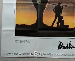Badlands 1974 Original UK Quad Fim Movie Poster Martin Sheen Sissy Spacek
