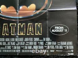 Batman, Quad Poster, 1989, Jack Nicholson, Michael Keaton