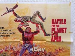 Battle For The Planet Of The Apes 1973 Original British Movie Quad Poster