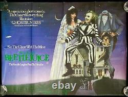 Beetlejuice ORIGINAL Quad Movie Poster Tim Burton Michael Keaton 1988