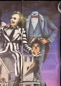 Beetlejuice ORIGINAL Quad Movie Poster Tim Burton Michael Keaton 1988