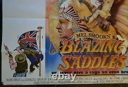 Blazing Saddles 1974 Original UK Quad Film Poster MEL BROOKS GENE WILDER