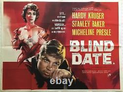 Blind Date Original Movie Quad Poster 1959 Hinchcliffe Art, Hardy Krüger