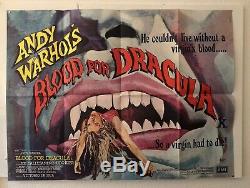 Blood For Dracula Original Uk Quad Movie Poster Andy Warhol