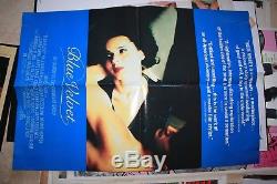 Blue Velvet 1989 Original Vintage Movie Poster De Laurentiis One Sheet Quad Fold