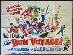 Bon Voyage! ORIGINAL Quad Movie Film Cinema Poster Disney Fred MacMurray 1962