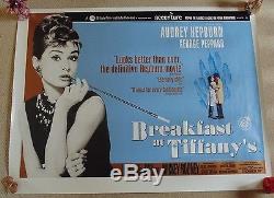 Breakfast At Tiffany's Original Cinema Quad Bfi Movie Poster Rare Audrey Hepburn