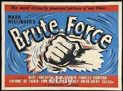 Brute Force Original Quad Movie Poster Burt Lancaster Jules Dassin 1947