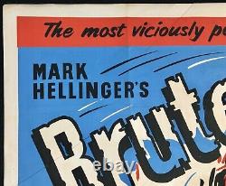 Brute Force Original Quad Movie Poster Burt Lancaster Jules Dassin 1947