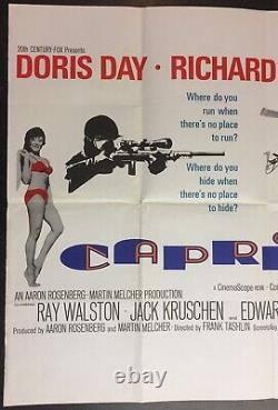 CAPRICE 1967 Original Cinema UK Quad Movie POSTER Doris Day Richard Harris