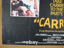 CARRIE 1976 UK QUAD ORIGINAL MOVIE FILM POSTER X Cert Brian De Palma