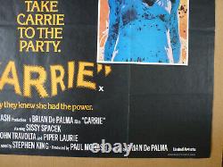 CARRIE 1976 UK QUAD ORIGINAL MOVIE FILM POSTER X Cert Brian De Palma