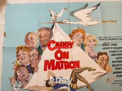 CARRY ON MATRON UK QUAD FILM POSTER original 1972 movie Putzu art Sid James & Co
