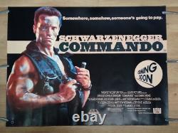 COMMANDO (1985) v. Rare advance ROLLED original UK QUAD POSTER Schwarzenegger