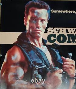 COMMANDO (1985) v. Rare advance ROLLED original UK QUAD POSTER Schwarzenegger