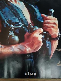 COMMANDO (1985) v. Rare advance ROLLED original UK QUAD POSTER Schwarzenegger