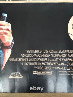 COMMANDO (1985) v. Rare advance ROLLED original UK QUAD POSTER Schwarzenegger