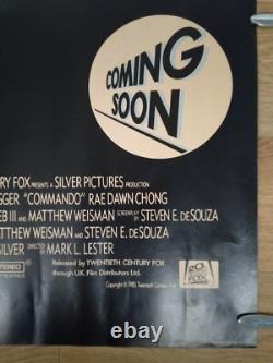 COMMANDO (1985) v. Rare advance ROLLED original UK QUAD POSTER Schwarzenegger