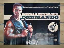 COMMANDO (1985) v. Rare advance ROLLED original UK QUAD POSTER Schwarzenegger