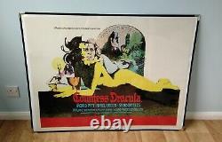 COUNTESS DRACULA (1971) original UK quad movie poster HAMMER HORROR linen-backed