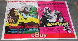 COUNTESS DRACULA/HELL'S BELLES orig quad HAMMER movie poster INGRID PITT