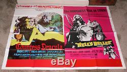 COUNTESS DRACULA/HELL'S BELLES original HAMMER quad movie poster INGRID PITT