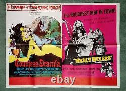 COUNTESS DRACULA/HELL'S BELLES original quad movie poster Hammer Horror -Biker