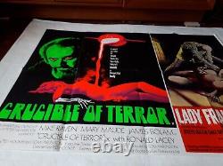 CRUCIBLE OF TERROR 1971 / LADY FRANKENSTEIN POSTER original UK QUAD 30x40