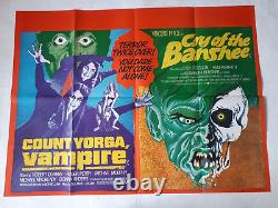 CRY OF THE BANSHEE / COUNT YORGA, VAMPIRE POSTER UK QUAD 30x40 DOUBLE BILL 1970