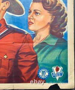 Call of the Klondike Original Quad Movie Poster Kirby Grant Chinook 1950 RCMP
