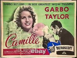 Camille Original Quad Movie Poster Greta Garbo Robert Taylor Cukor MGM Rerelease
