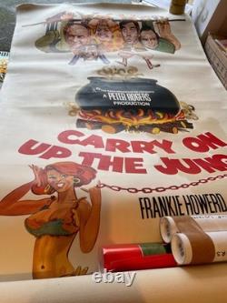 Carry on up the Jungle Original 1970 HUGE 80 X 40 CANVASED Poster -ULTRA RARE