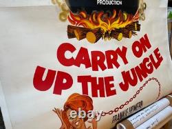 Carry on up the Jungle Original 1970 HUGE 80 X 40 CANVASED Poster -ULTRA RARE