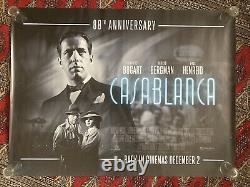 Casablanca 80th Anniversary UK Quad Cinema Poster Ingrid Bergman Humphrey Bogart
