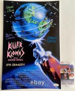 Chiodo Brothers & John Massari Quad Signed Killer Klowns 11x17 Poster JSA COA