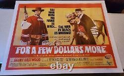 Clint Eastwood Uk Quad Orig Movie Poster Linen Bk'for A Few Dollars More Nm