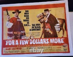 Clint Eastwood Uk Quad Orig Movie Poster Linen Bk'for A Few Dollars More Nm