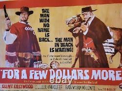 Clint Eastwood Uk Quad Orig Movie Poster Linen Bk'for A Few Dollars More Nm
