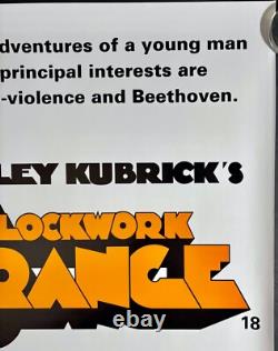 Clockwork Orange ORIGINAL Quad Film Poster Malcolm McDowell Stanley Kubrick RR