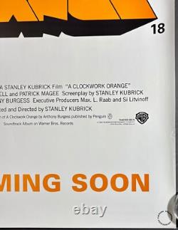Clockwork Orange ORIGINAL Quad Film Poster Malcolm McDowell Stanley Kubrick RR