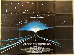 Close Encounters Of The Third Kind Original UK Movie Quad Poster 1977 Spielberg