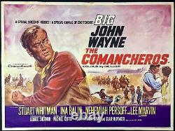 Comancheros ORIGINAL Quad Movie Film Cinema Poster John Wayne Tom Chantrell 1961