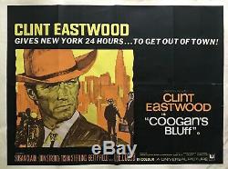 Coogan's Bluff Original Movie Quad Poster 1968 Clint Eastwood Lee J Cobb