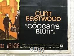 Coogan's Bluff Original Movie Quad Poster 1968 Clint Eastwood Lee J Cobb