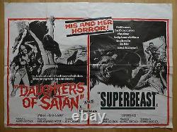 DAUGHTERS OF SATAN / SUPERBEAST (1972) original UK quad film/movie poster, horror