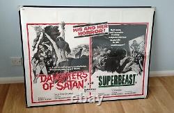 DAUGHTERS OF SATAN / SUPERBEAST (1972) rare original UK quad movie poster HORROR