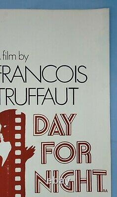 DAY FOR NIGHT (1973) v. Rare original UK movie quad poster François Truffaut