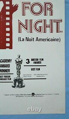 DAY FOR NIGHT (1973) v. Rare original UK movie quad poster François Truffaut