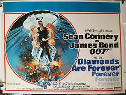 DIAMONDS ARE FOREVER 1971 Original UK Quad Movie Poster James Bond 007 Connery
